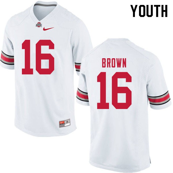 Ohio State Buckeyes #16 Cameron Brown Youth Official Jersey White OSU176206